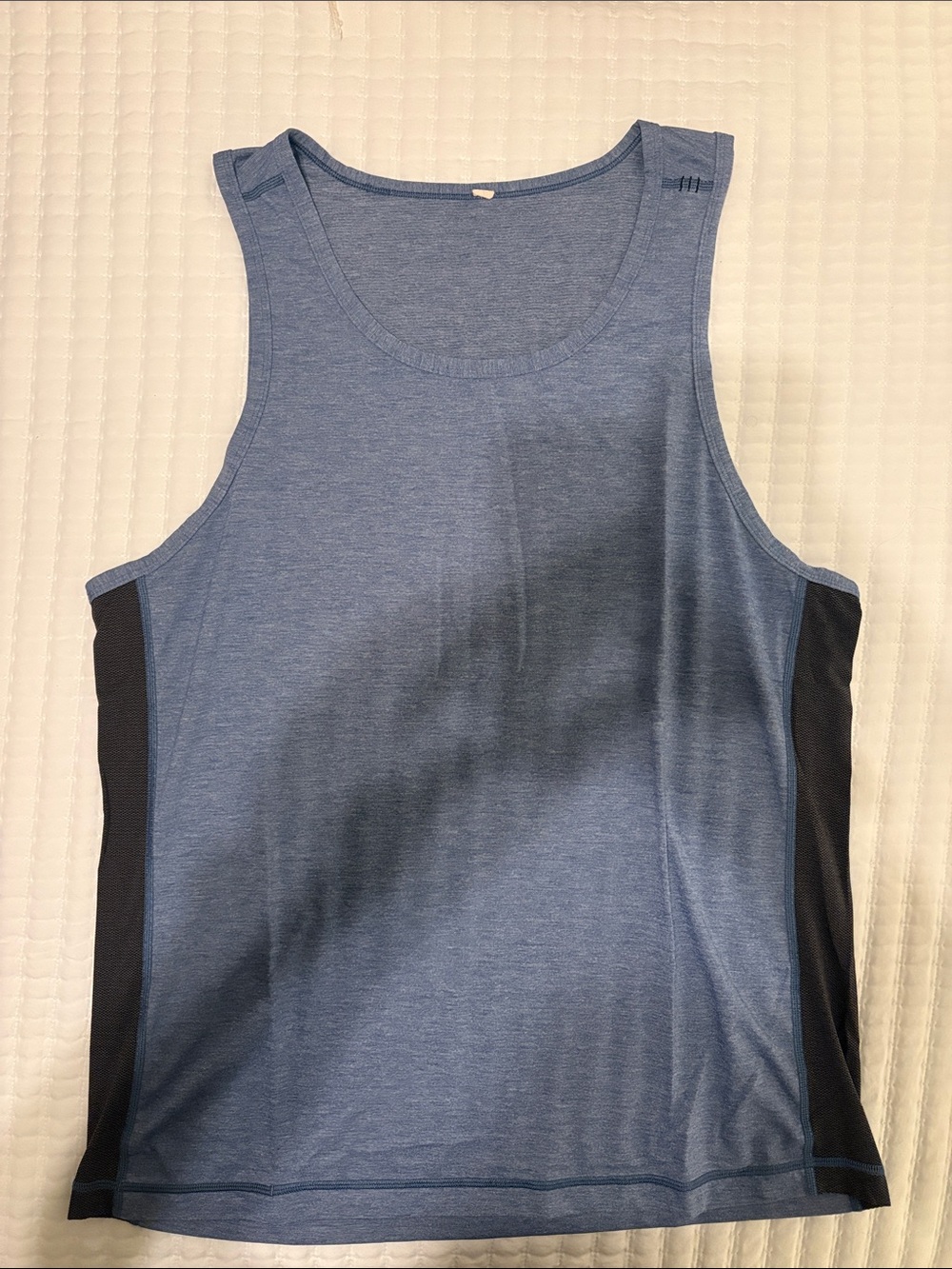 Lululemon Men's Athletic Tank Top — Blue/Black Performance Sleeveless Shirt